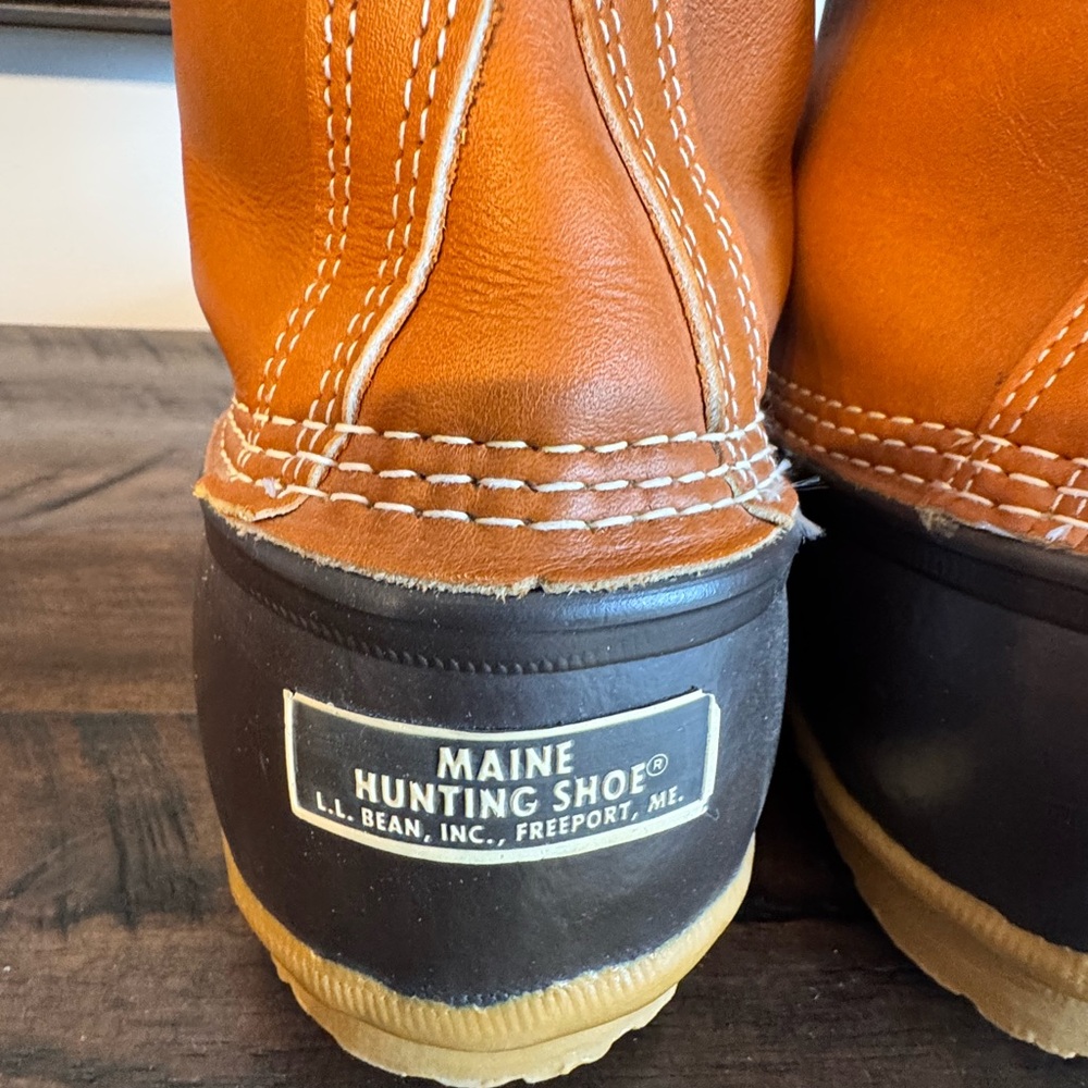 L.L. Bean Men's Two-Tone Brown and Tan Hunting Duck Boots - Picture 6 of 8
